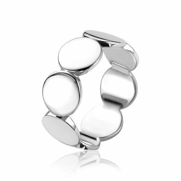 ZINZI Ring Zilver Rondjes Glad ZIR1484