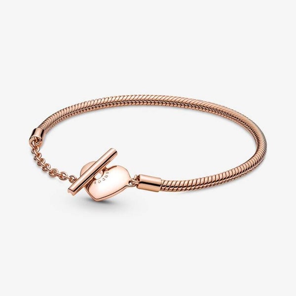 Pandora Moments Armband Hart T-bar Rose 589285C00