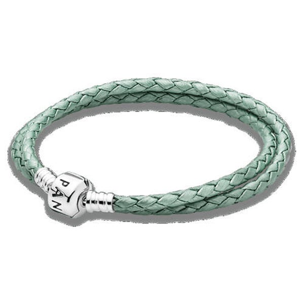 Pandora Armband Groene leren dubbele 590705CLG