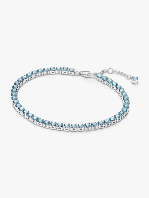 Pandora Armband Zilver Sprankelende lichtblauwe tennis 591469C03