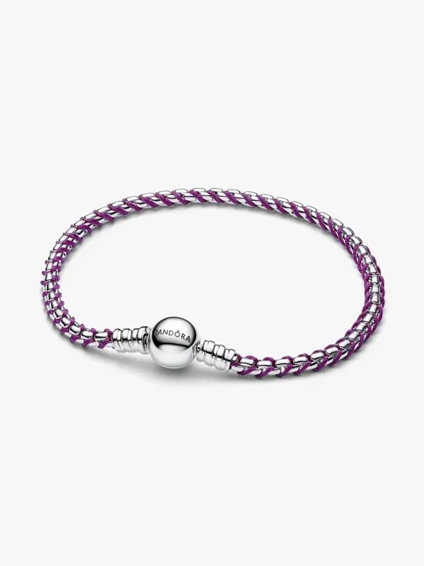 Pandora Armband Paars Koord Doos Schakel 593816C03