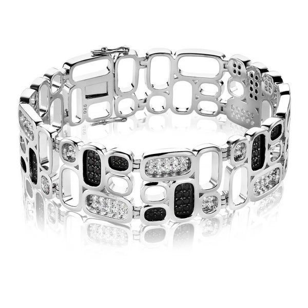 Zinzi Armband Zilver Mart Visser Zwart/Wit Zirkonia MVA3Z