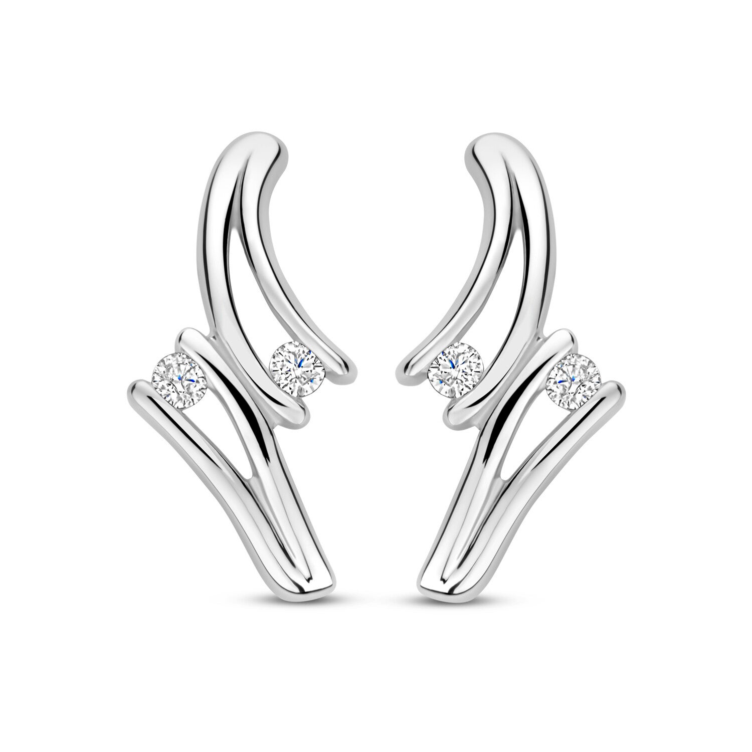 Rosa Di Luca Oorknoppen Zilver met Zirkonia 625.025