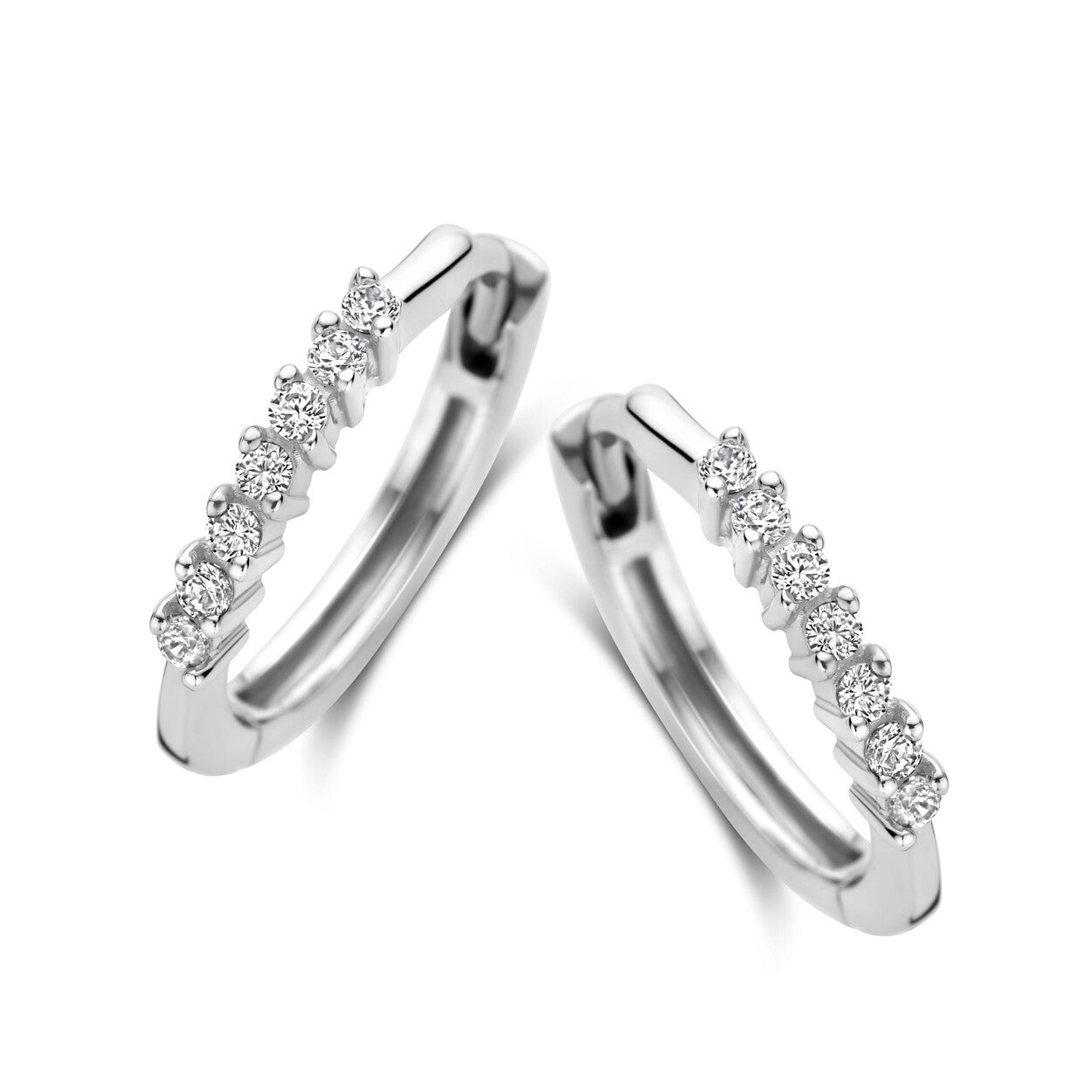 Rosa Di Luca Creolen Zilver met Zirkonia