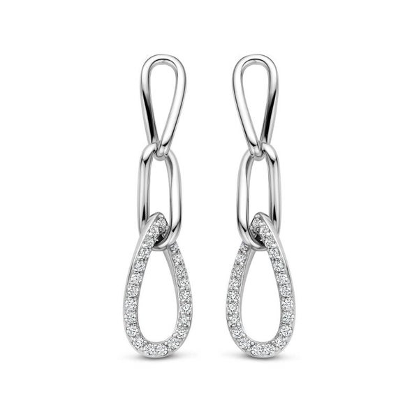 Rosa Di Luca zilver oorhangers met zirkonia 625.183