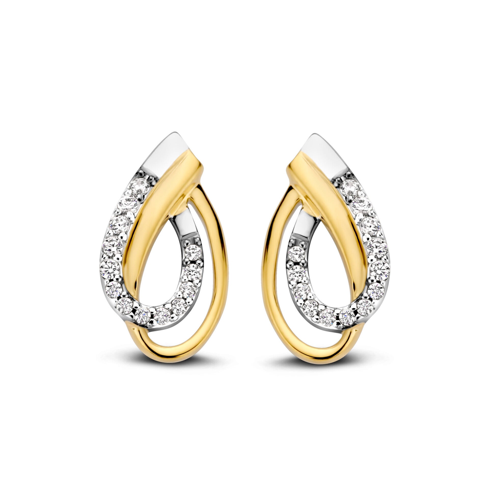 Rosa di Luca Zilver Verguld Oorknoppen Zirkonia 625.870