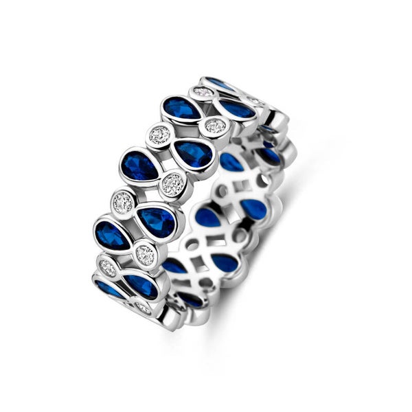 Rosa Di Luca zilver ring met zirkonia blauw 629.185