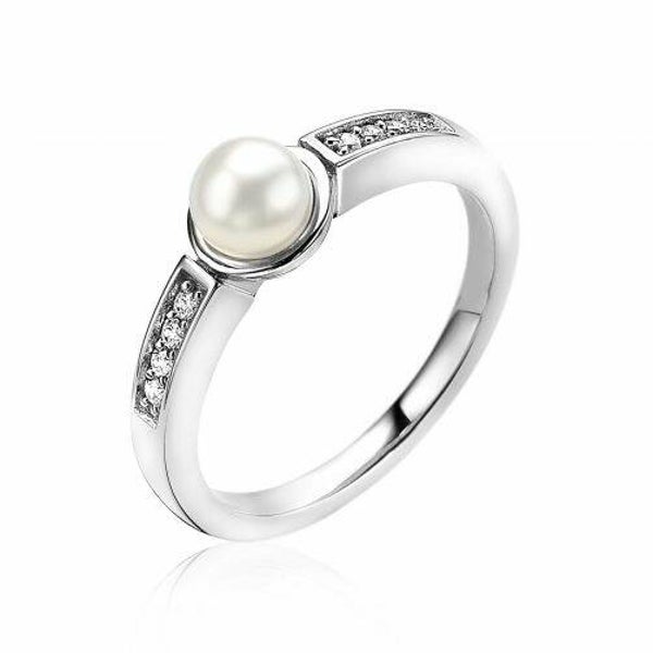 ZINZI Ring Zilver Parel ZIR1784