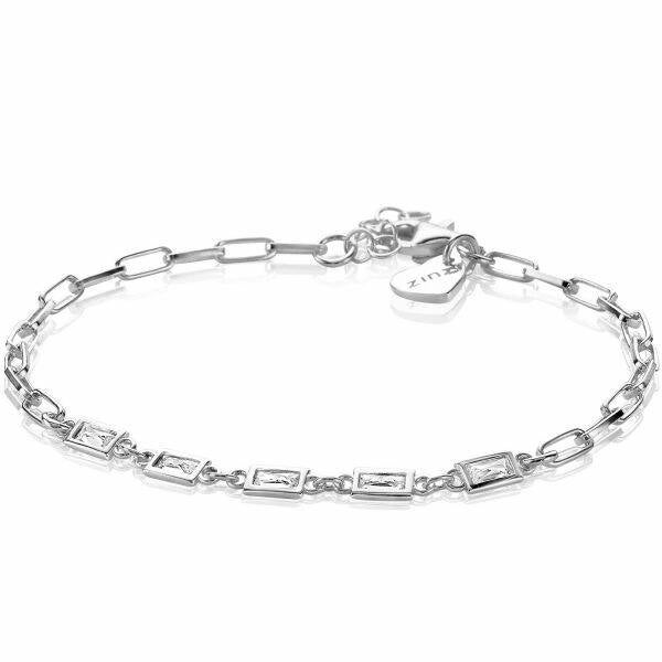 ZINZI Armband Zilver Paperclip Zirconia ZIA1993