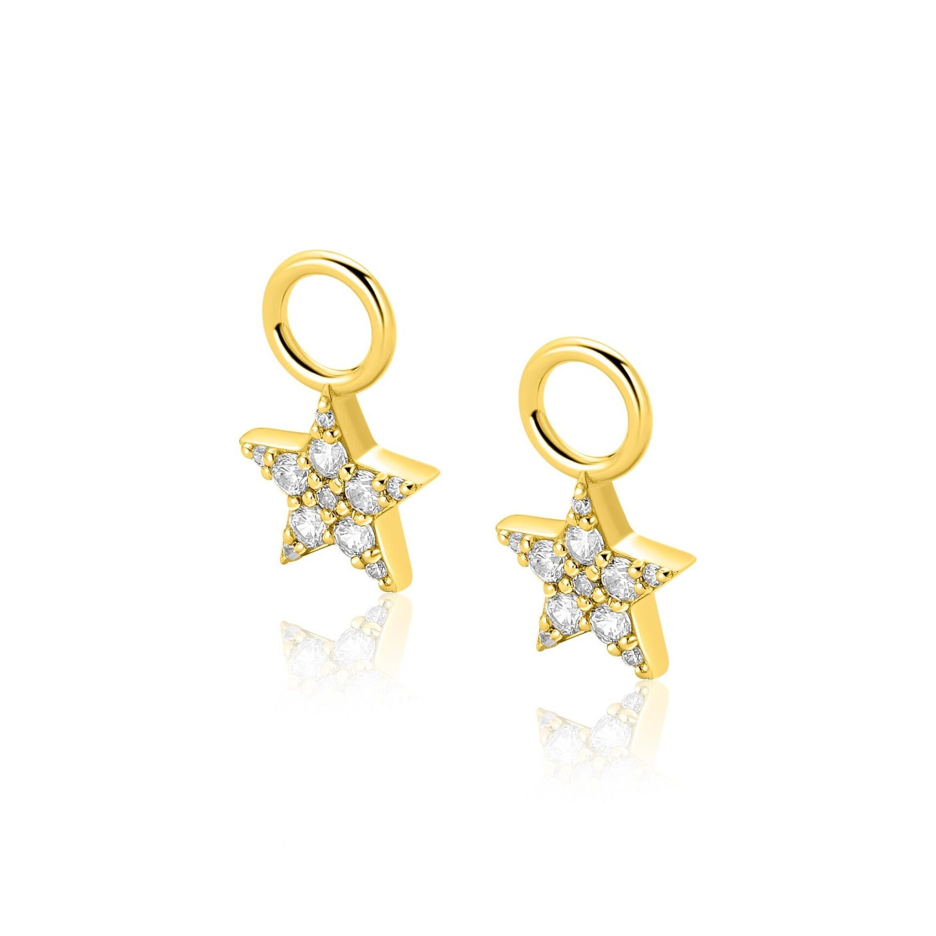 Zinzi Creoolhanger Verguld Ster met Zirkonia ZICH2138Y