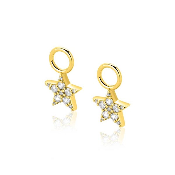 Zinzi Creoolhanger Verguld Ster met Zirkonia ZICH2138Y