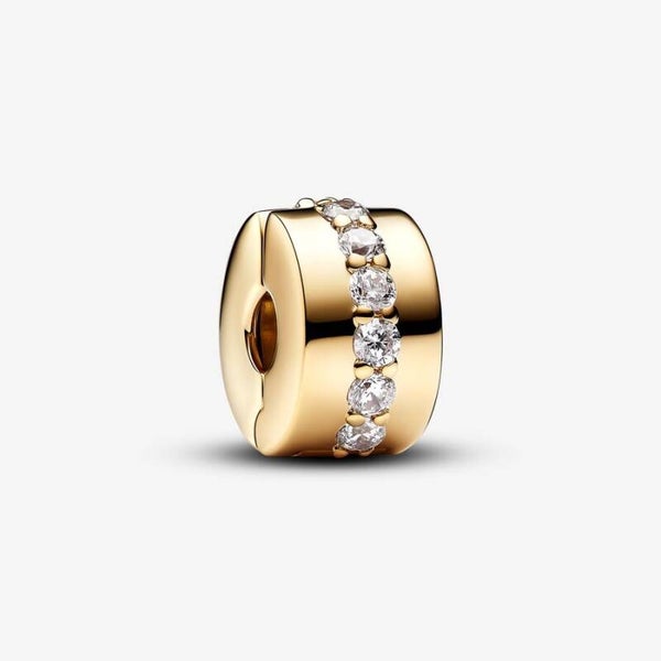Pandora Clips 14K Gold-plated met Zirkonia 761972C01