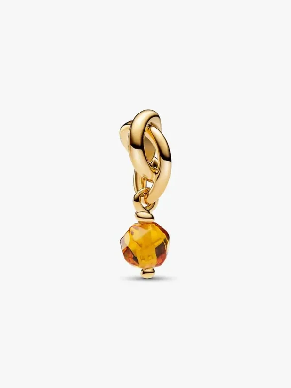 Pandora Dangle Facetgeslepen Honingkleurige Oneindigheidscirkel 763462C11