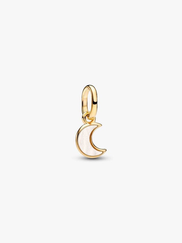 Pandora Dangle 14k Gold-plated Witte Halve Maan Mini 764614C01