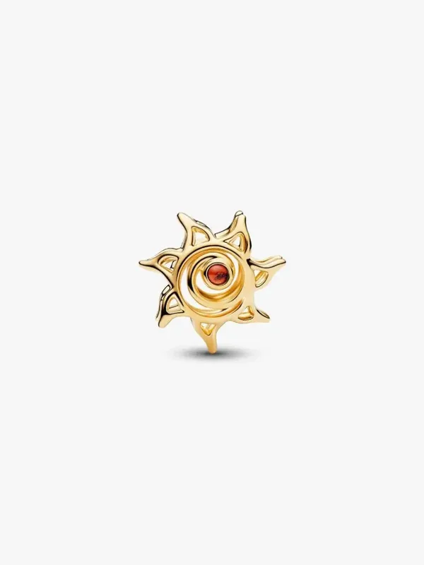 Pandor Charm 14k Gold-Plated Opengewerkte Zon 764625C01