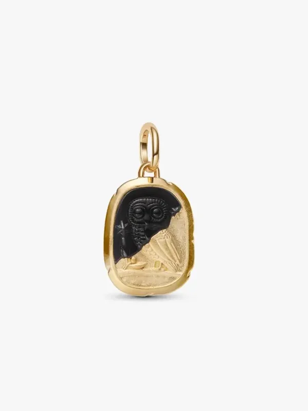 Pandora Dangle 14K Goldplated Uilenmedaillonhanger 764805C01