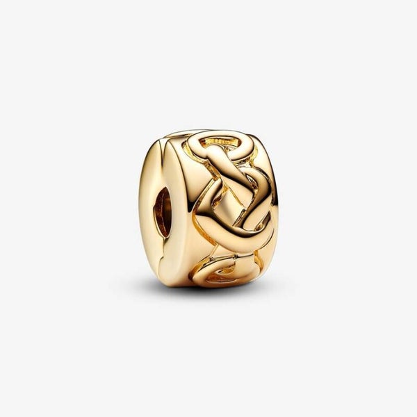 Pandora Clips 14K Gold-plated Knotted Hearts 768035C00