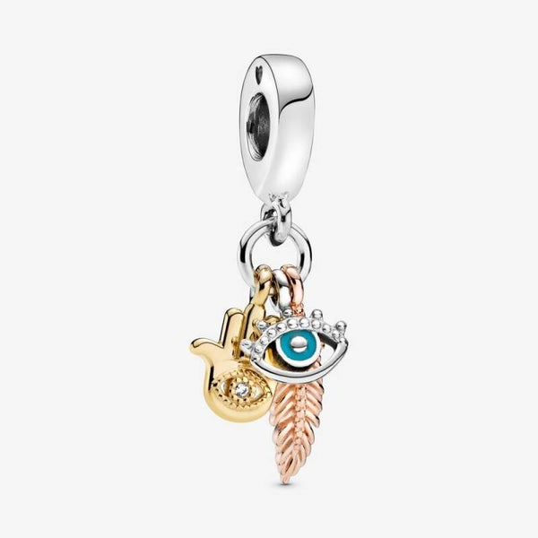 Pandora Dangles Hamsa, All-seeing Eye & Feather Spirituality 768785C01