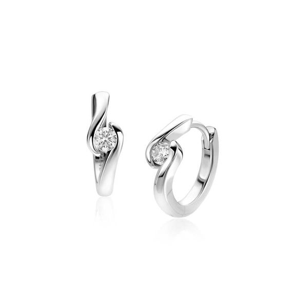 Zinzi Creolen Zilver Slagmodel met Zirkonia ZIO2766