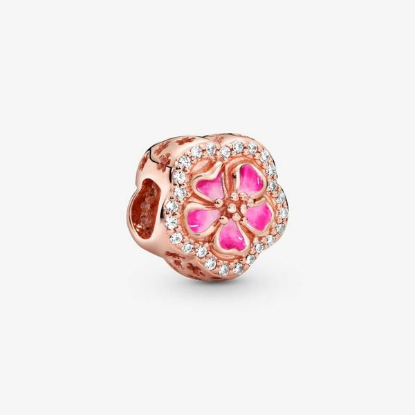Pandora Charm Pink Sparkling Peach Blossom Flower 788079CZ NIB
