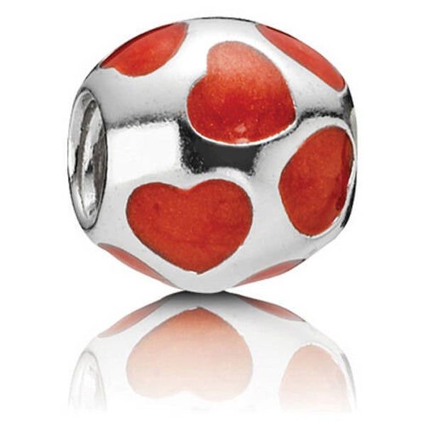 Pandora Sale Charm Emaille Hearts Glitter 790543EN17