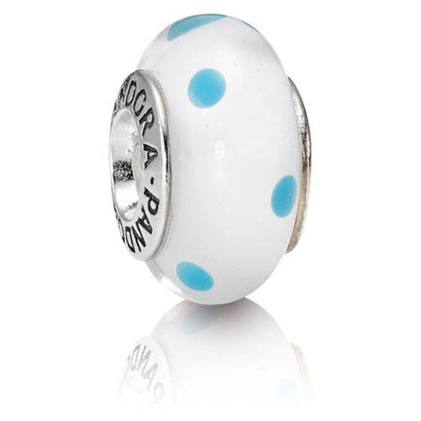 Pandora Sale Charm Murano Blue Dot 790608