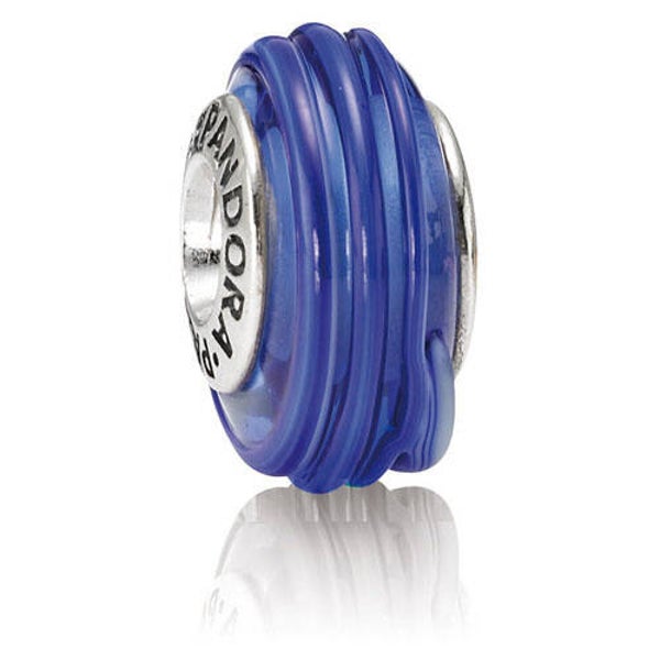 Pandora Sale Charm Murano Blue Ribbon 790612