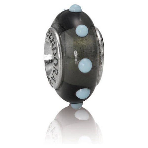 Pandora Sale Charm Murano Grey Dot 790631