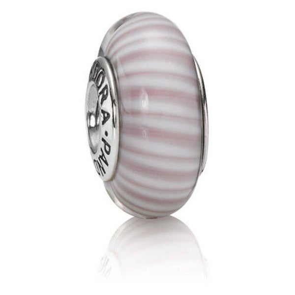 Pandora Sale Charm Murano Pink Stripes 790681