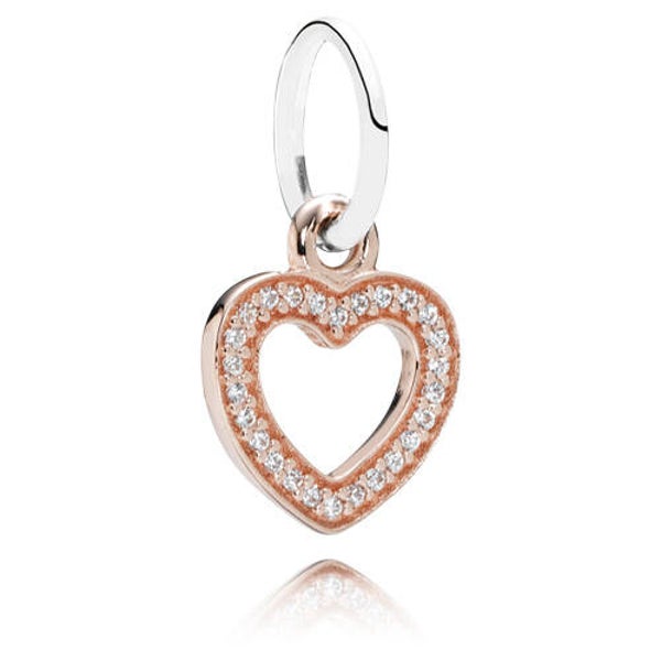 Pandora Sale Dangle Heart Rose Verguld 791357CZ