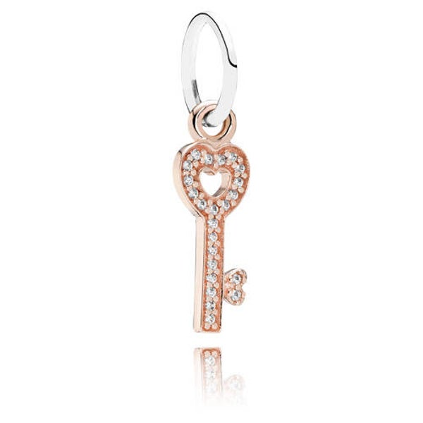 Pandora Sale Dangle Sleutel 14K Rose Verguld 791358CZ