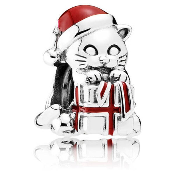 Pandora Sale Charm Kerst Kat 792007EN39