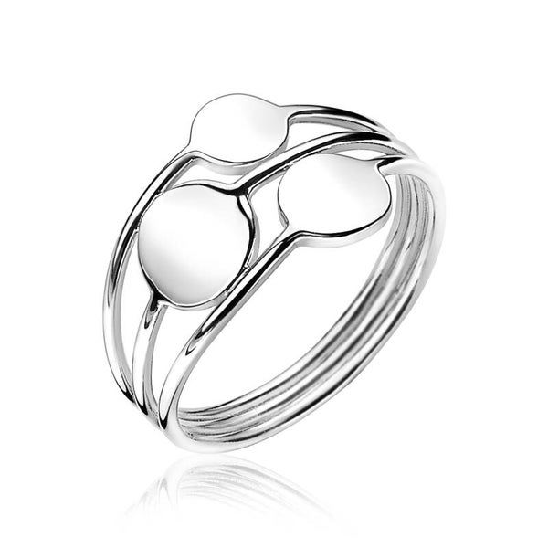 ZINZI Ring Zilver Rond Glad ZIR1659