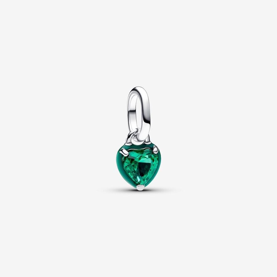 Pandora Me Charm Heart Dangle Green Crystal 793042C03