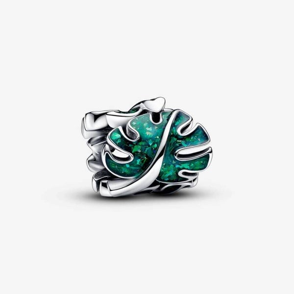 Pandora Charm Monstera Bladeren Glitter Green 793332C01