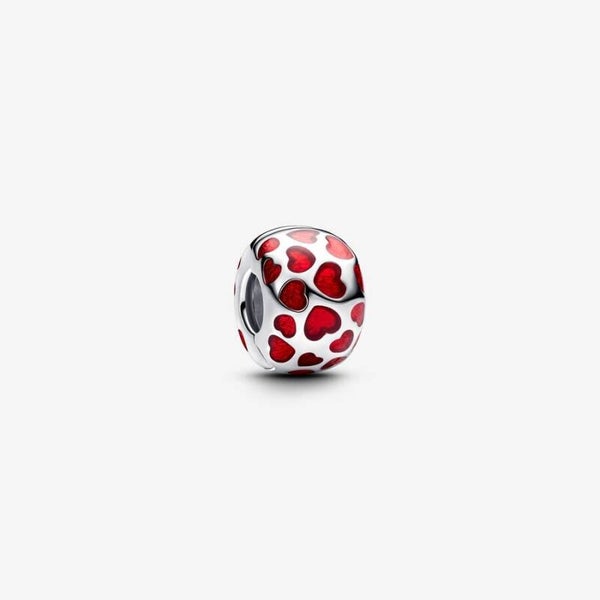 Pandora Clips Harten Rond met Emaille 793679C01