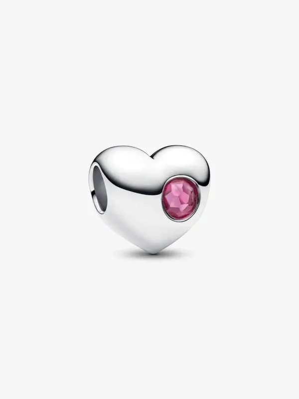Pandora Graveerbare bedel roze steen hart 794161C10