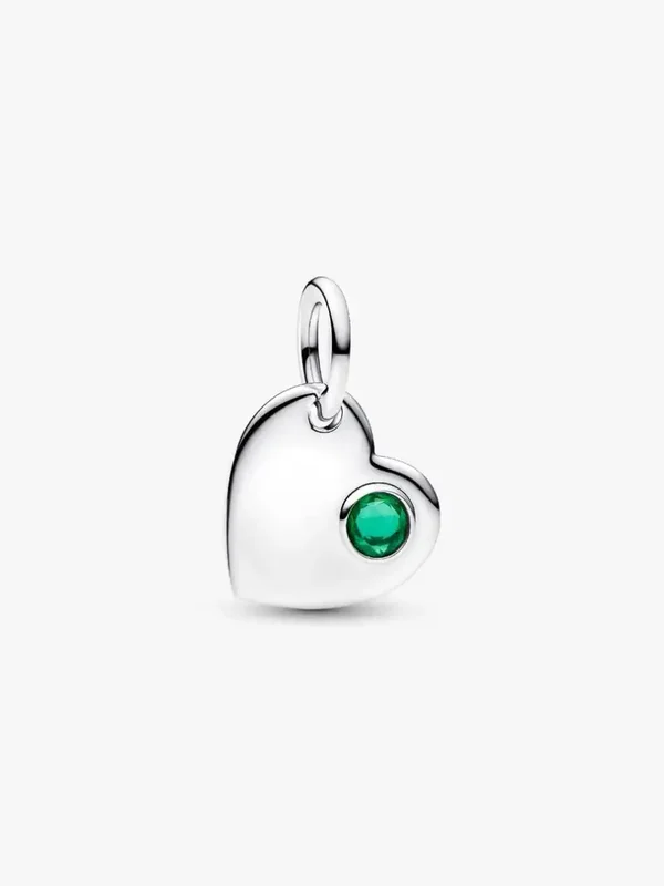 Pandora Dangle Mei Graveerbare Hart Groene Steen 794295C05