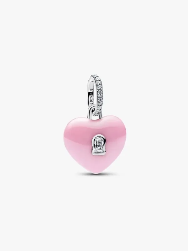 Pandora Dangles Roze Keramische Hart Hangslot 794424C01