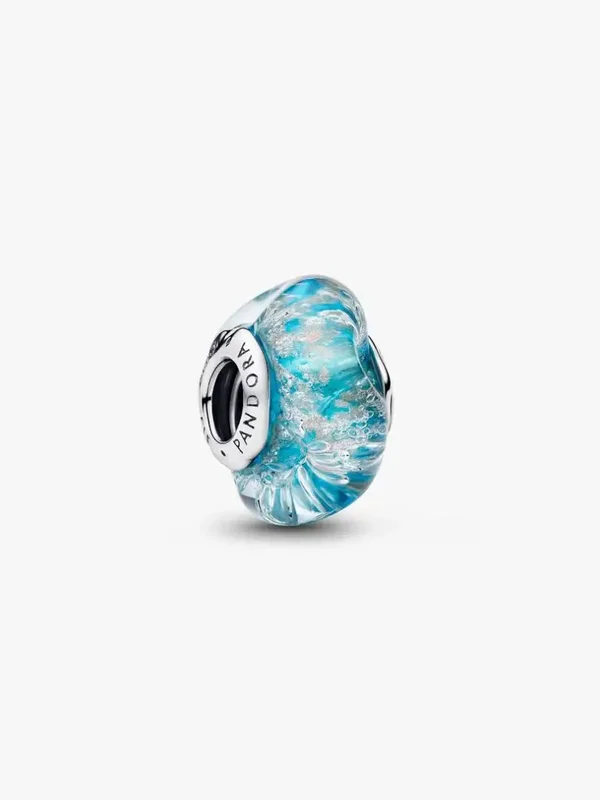 Pandora Charm Zilver Turkoois Muranoglas & Glitter 794701C01