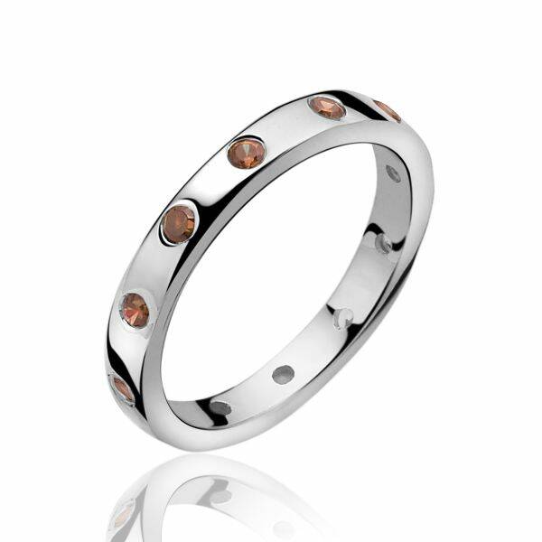 ZINZI Ring Zilver Rood ZIR312