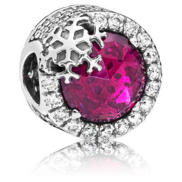 Pandora Sale Charm Dazzling Snowflake Pink  797555NCC