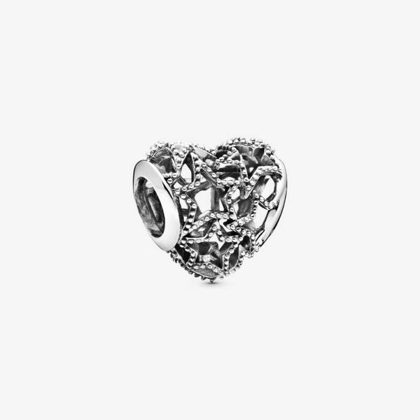 Pandora Charm Openwork Heart & Beaded Stars 798462C00