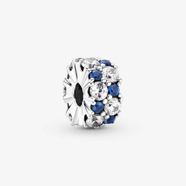 Pandora Clips Clear & Blue Sparkle 799171C01