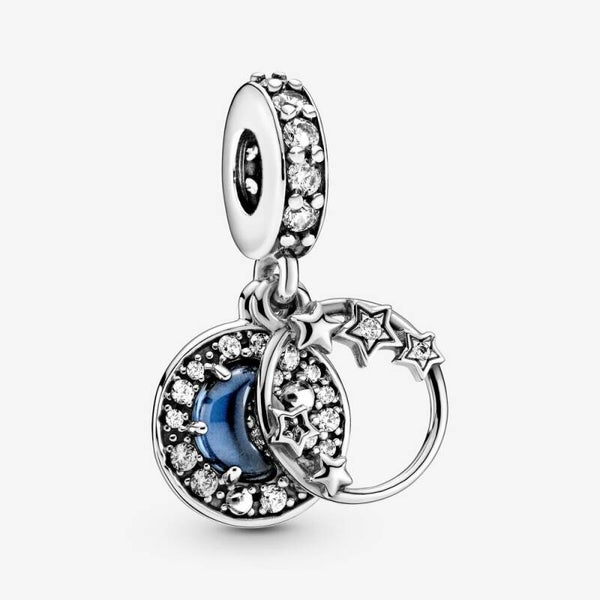 Pandora Dangles Blue Night Sky Crescent Moon & Stars 799216C01