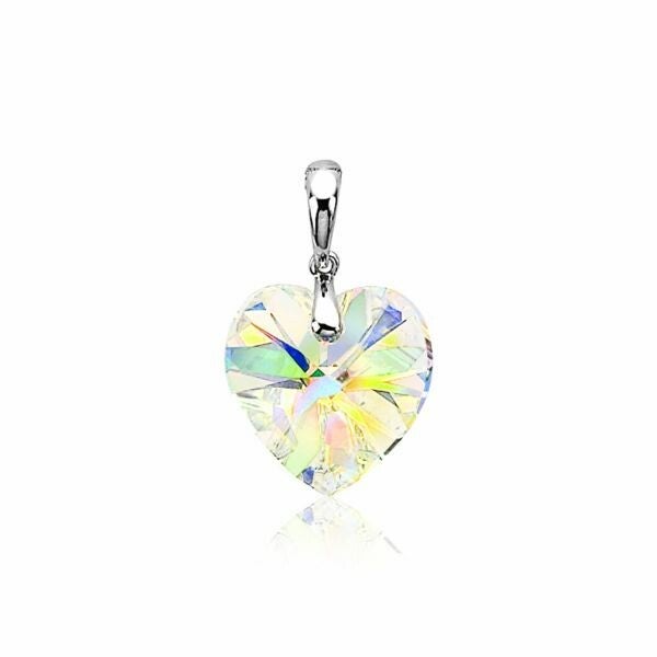 ZINZI Hanger Zilver Hart Swarovski Wit ZIH903