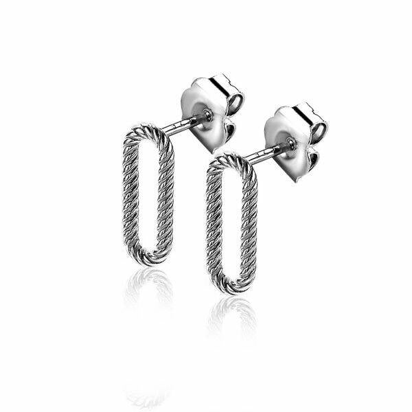 ZINZI Oorstekers Zilver Ovaal Bewerkt ZIO2211
