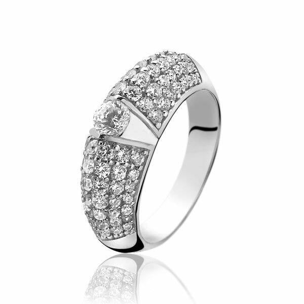 ZINZI Ring Zilver Wit ZIR1016