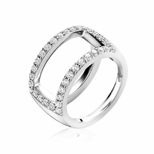 ZINZI Ring Zilver Mart Visser Rechthoek MVR14