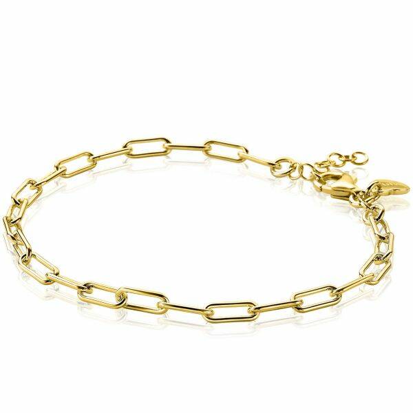 ZINZI Armband Zilver 14K geelverguld Paperclip schakel ZIA2202G